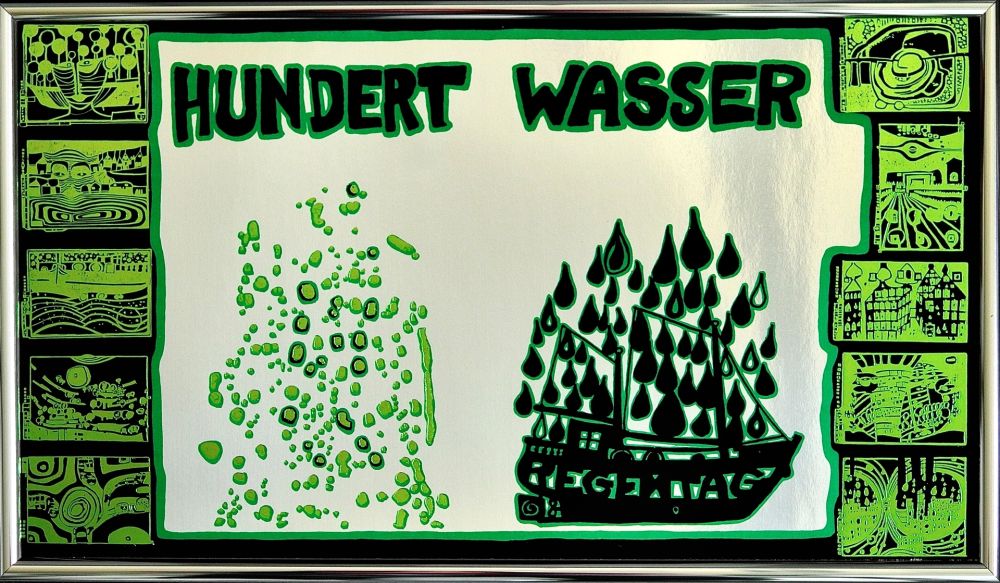 Sérigraphie Hundertwasser - Hundertwasser a rainy day on the Regentag