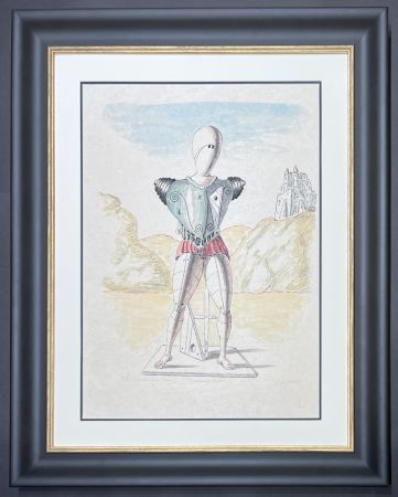 Lithographie De Chirico - Il risveglio del Trovatore (hand-colored by artist )