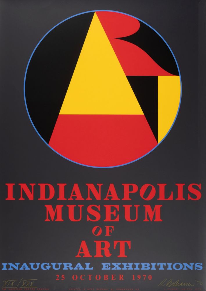 Sérigraphie Indiana - Indianapolis Museum of Art, Inaugural Exhibitions, 1970 - Hand-signed