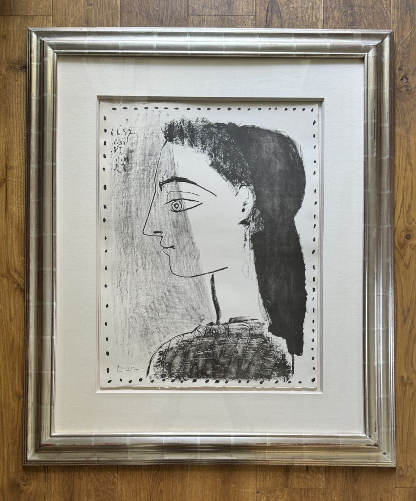 Lithographie Picasso - Jacqueline au mouchoir noir