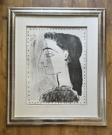 Lithographie Picasso - Jacqueline au mouchoir noir