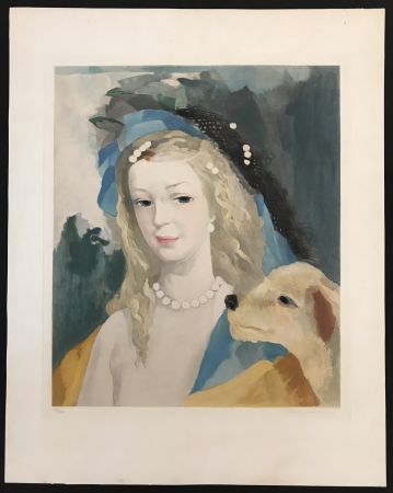 Eau-Forte Et Aquatinte Laurencin - Jeune Fille Avec Chien