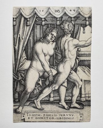 Eau-Forte Beham - Joseph und Potiphars Weib (Joseph and Potiphar's wife)