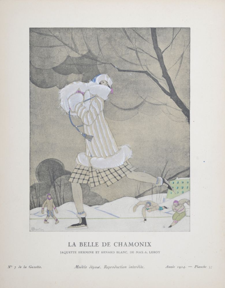 Pochoir Martin - La Belle de Chamonix, 1924