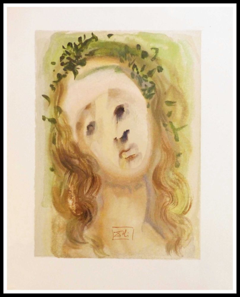 Gravure Sur Bois Dali - LA DIVINE COMEDIE - Le visage de Virgile