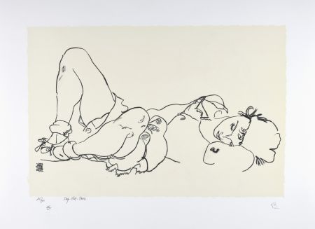 Lithographie Schiele -  La femme allongée, 1918 | Reclining woman, 1918 (Liegende)