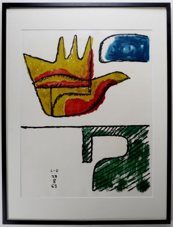 Lithographie Le Corbusier - La Main ouverte, 1963 - Encadrée