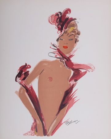 Lithographie Domergue - La Parisienne : Arlette, 1956