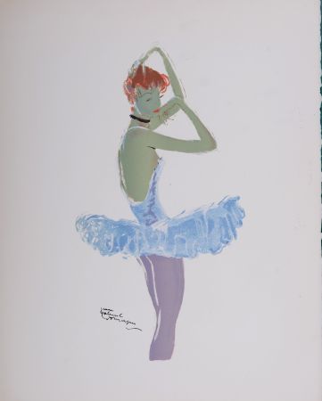 Lithographie Domergue - La Parisienne : La Ballerine, 1956