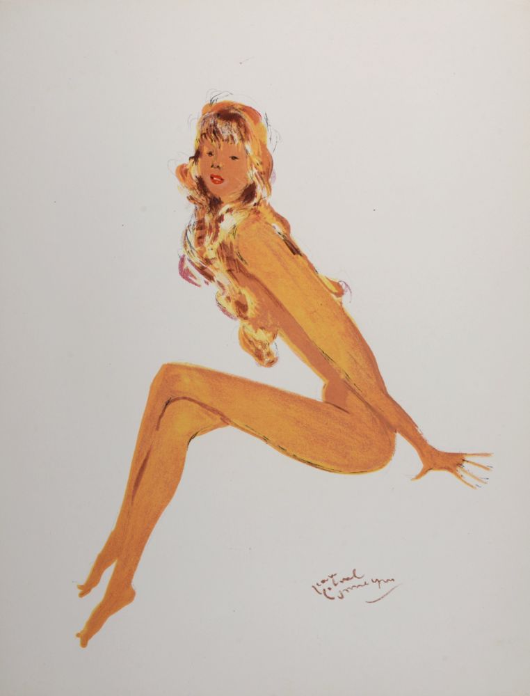 Lithographie Domergue - La Parisienne : Sylvie, 1956