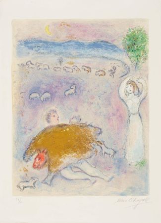 Lithographie Chagall - La Ruse de Dorcon, from Daphnis et Chloé