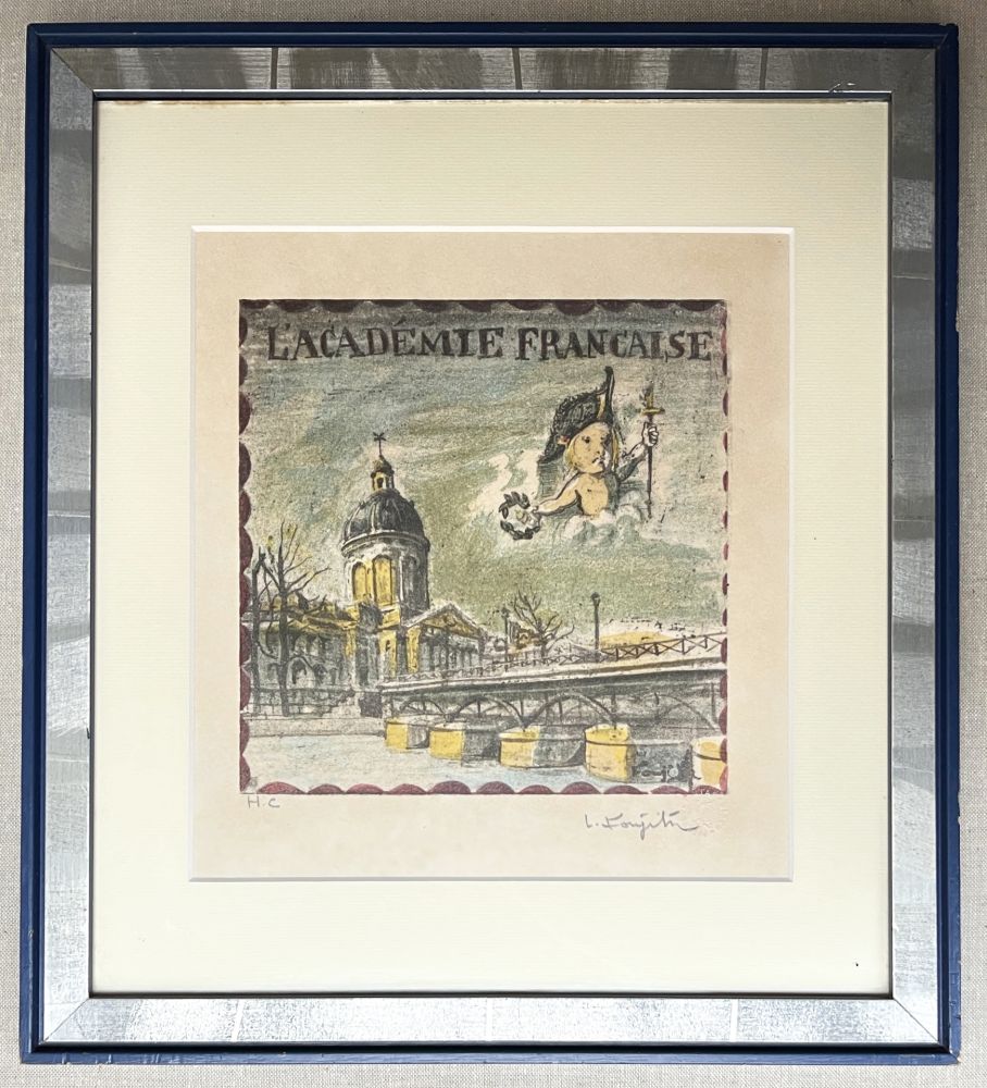 Lithographie Foujita - L'ACADÉMIE FRANÇAISE. Lithographie justifiée et signée (1963)