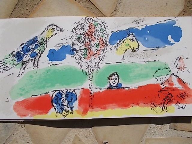 Lithographie Chagall - Le fleuve vert