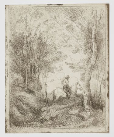 Aucune Technique Corot - Le Grand Cavalier sous Bois (Horseman in the Woods, Large Plate)