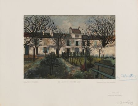 Gravure Sur Bois Utrillo - Le Jardin de Montmagny