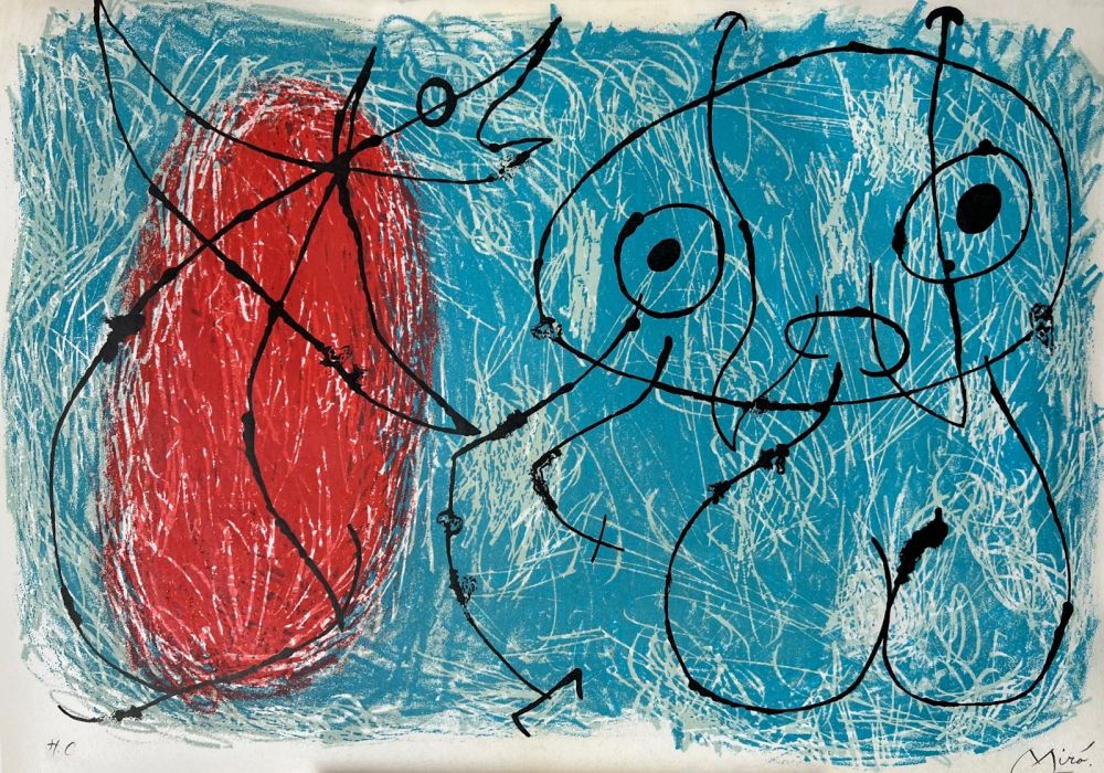 Lithographie Miró - Le Lézard aux plumes d'or 