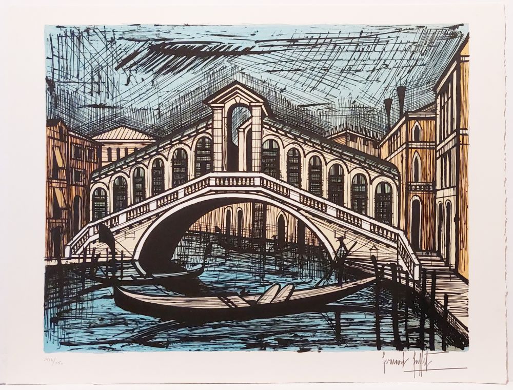 Lithographie Buffet - Le Pont du Rialto 