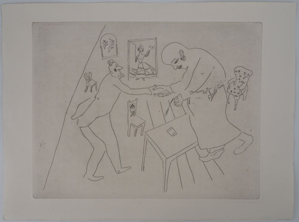 Gravure Chagall - Les adieux de Tchitchikov à Manilov