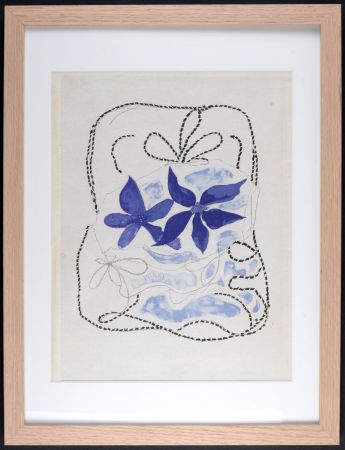 Lithographie Braque - Les Deux iris, 1963 - Framed