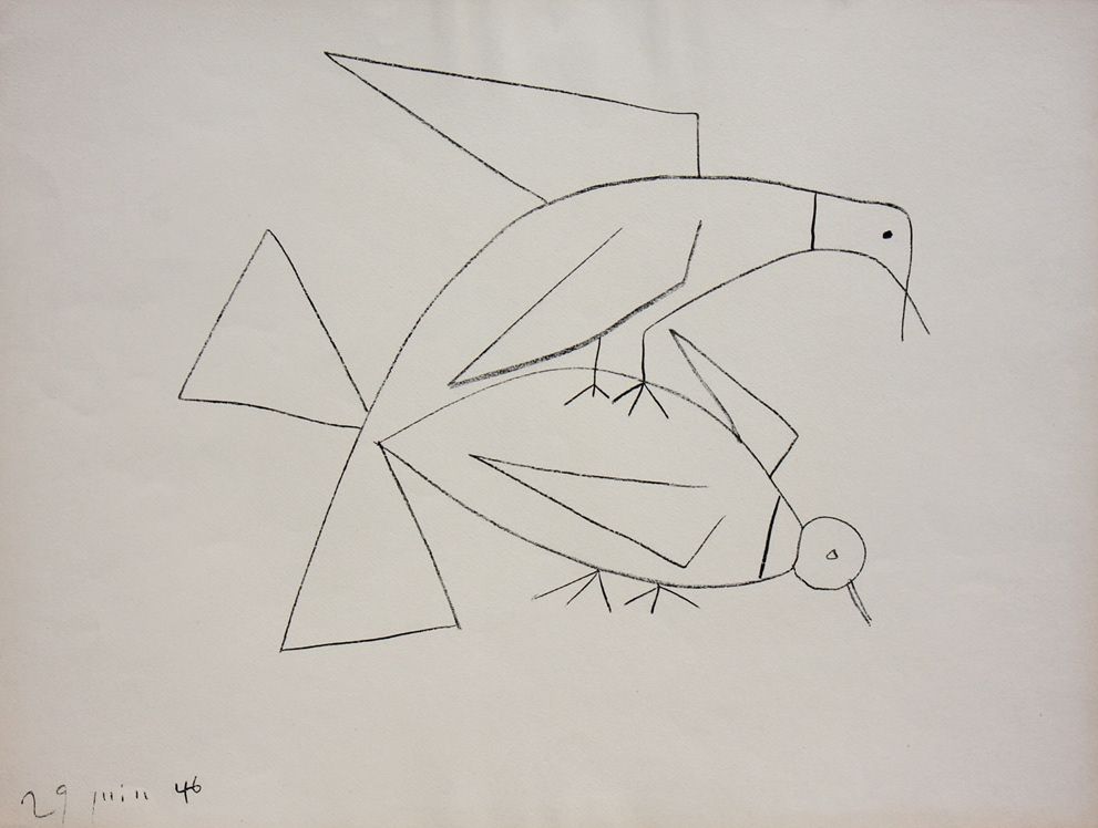 Lithographie Picasso - Les Deux Tourterelles II (B. 406) Two Turtle-doves