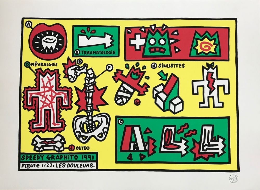 Sérigraphie Speedy Graphito - Les Douleurs. Prix Spécial Etrennes