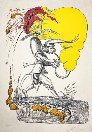 Lithographie Dali - Les Songes Drôlatiques de Pantagruel, Planche XXII