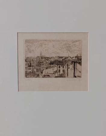 Gravure Ensor - Les Toits a Ostende