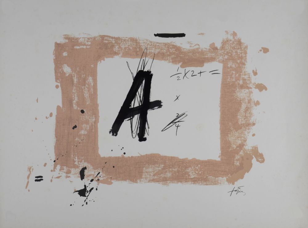 Lithographie Tàpies - Lette A, 1976