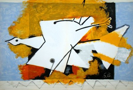 Lithographie Braque (After) - L'oiseau jaune