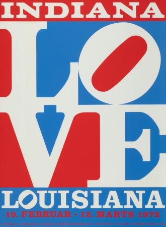 Lithographie Indiana - Louisiana, LOVE Exhibition poster, 1972 