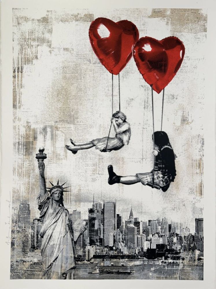 Sérigraphie Mr Brainwash - Love Is In the Air (New York)