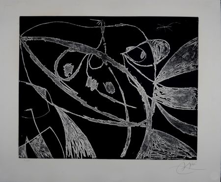 Gravure Miró - Mallorca - Negro y blanco IX, 1973 - Hand-signed