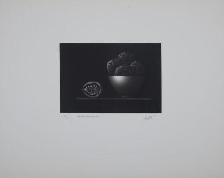 Gravure Avati - Manière noire aux noix, 1964