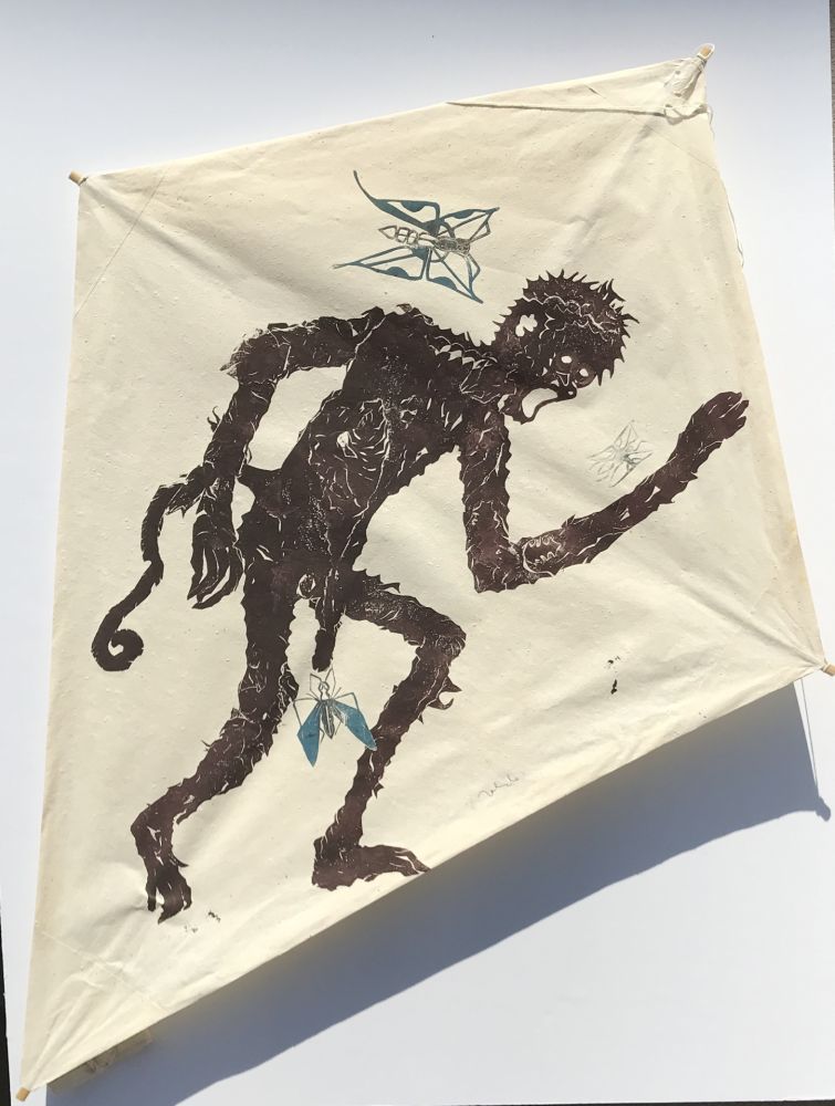 Aucune Technique Toledo - Monkey with Butterflies Kite