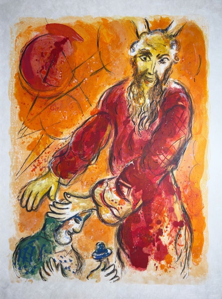 Lithographie Chagall - Moses Blesses Joshua