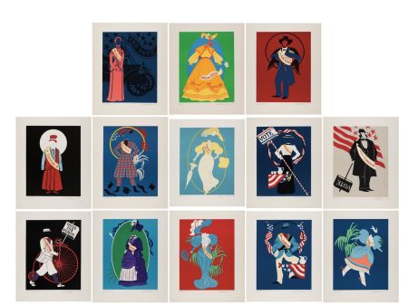 Sérigraphie Indiana - Mother of us all, 1977 (Complet set of 13 screen-prints)
