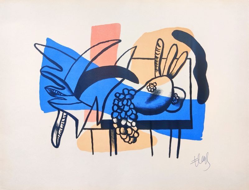 Lithographie Leger - Nature morte aux fruits 