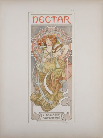Lithographie Mucha - Nectar, 1902