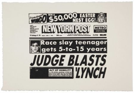 Sérigraphie Warhol - New York Post (Judge Blasts Lynch) (FS IIA.46)