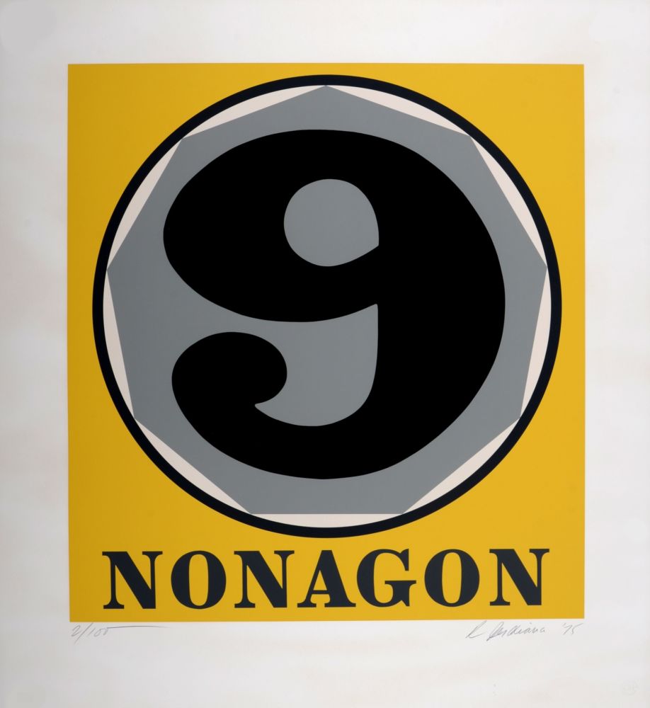 Sérigraphie Indiana - Nonagon, 1975 - Hand-signed