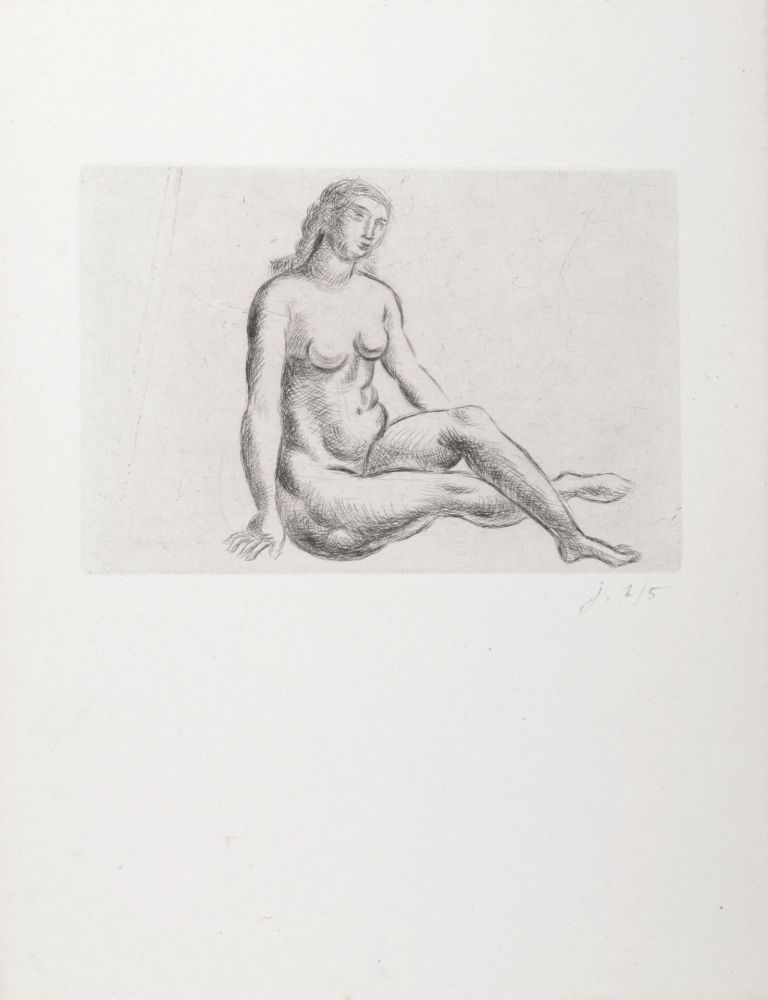 Gravure Derain - Nu assis, 1948