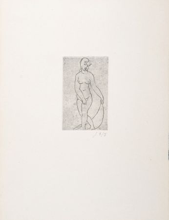 Gravure Derain - Nu au voile, 1948