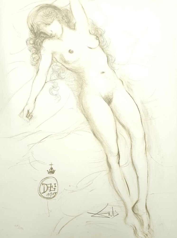 Lithographie Dali - Nude with Raised Arms