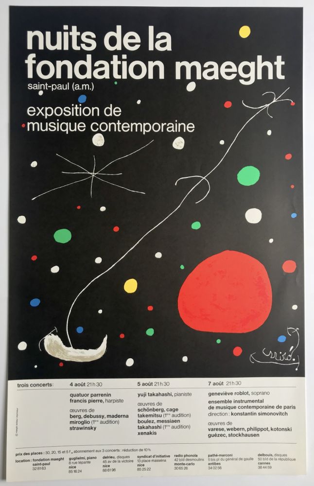 Affiche Miró - Nuits de la Fondation Maeght