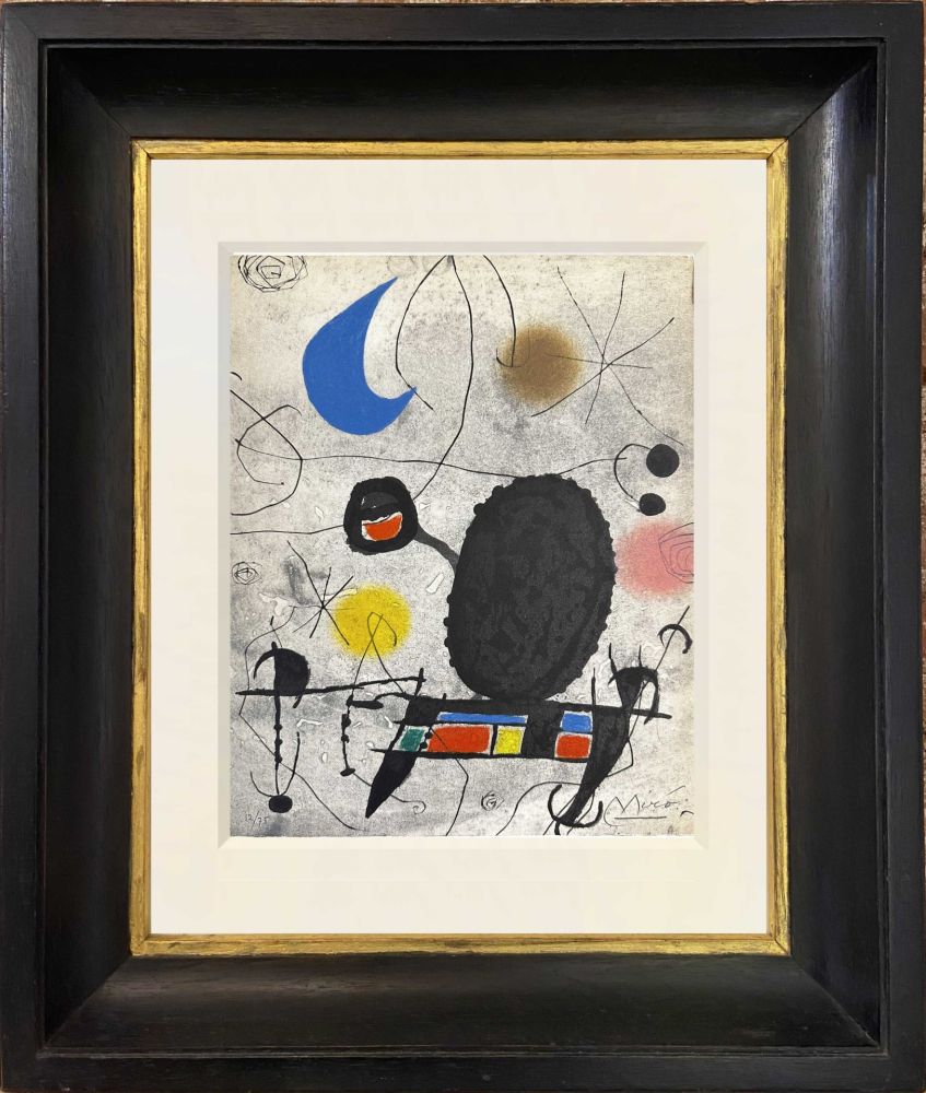 Eau-Forte Et Aquatinte Miró - Oiseau Solaire/ Oiseau Lunaire/ Êtincelles