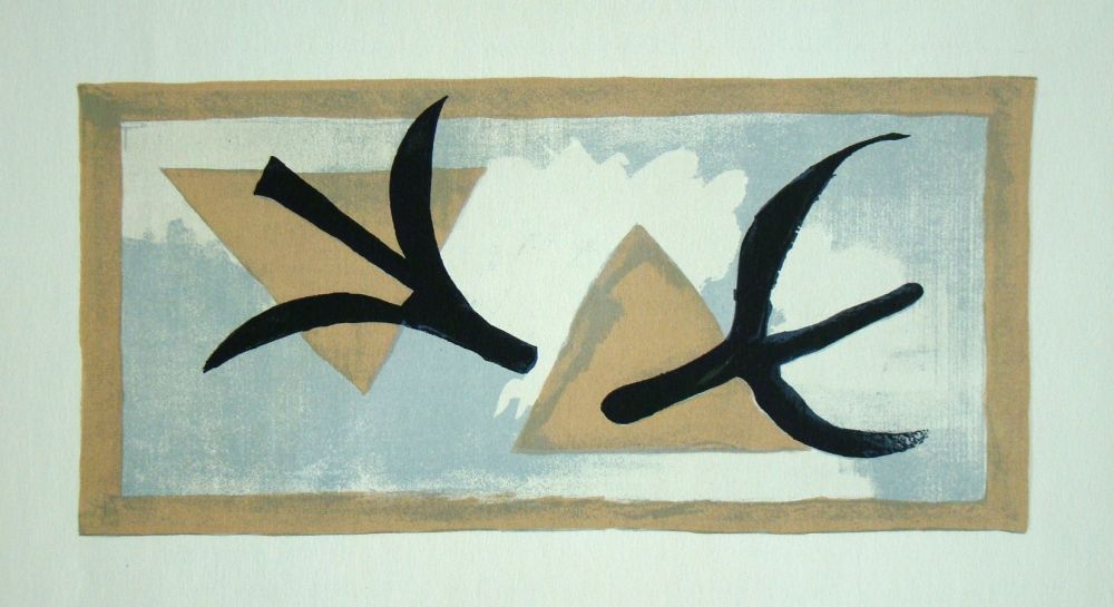 Lithographie Braque (After) - Oiseaux dans le ciel