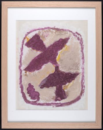 Lithographie Braque - Oiseaux Fulgurants, 1963 - Framed