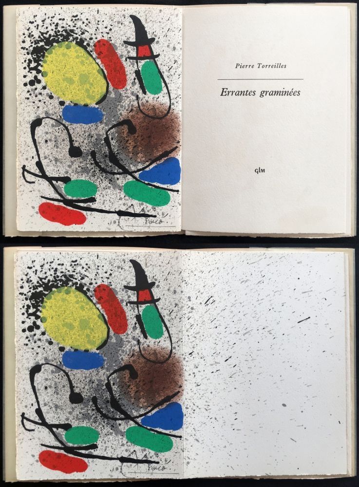 Livre Illustré Miró - P. Torreilles : ERRANTES GRAMINÉES.Une lithographie originale signée (1971)