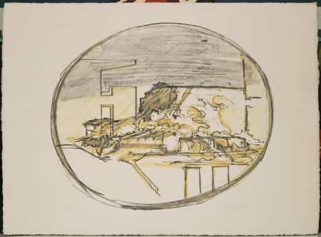 Lithographie Forgioli - Paesaggio nel cerchio 1971