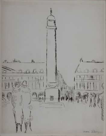 Gravure Van Dongen - Paris 1937 : Place Vendôme, 1937